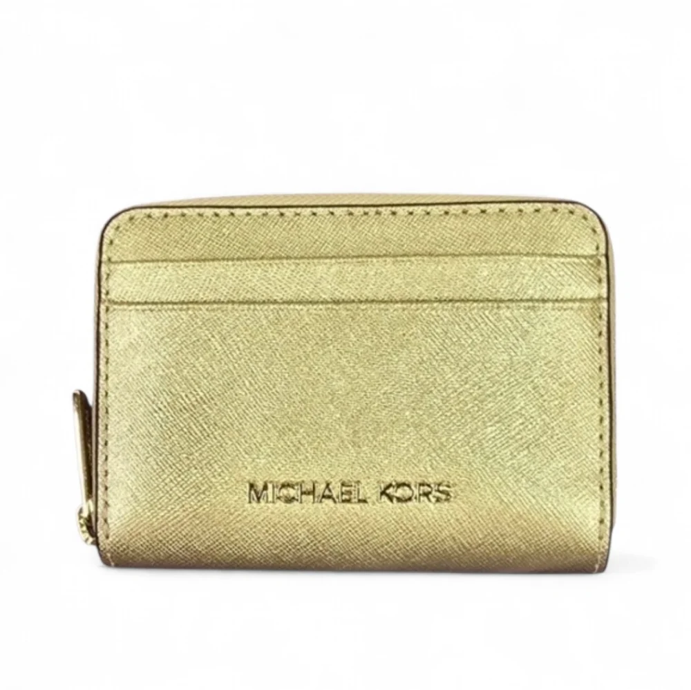 Michael Kors‎ Jet Set Travel Medium Metallic Leather Wallet ☆